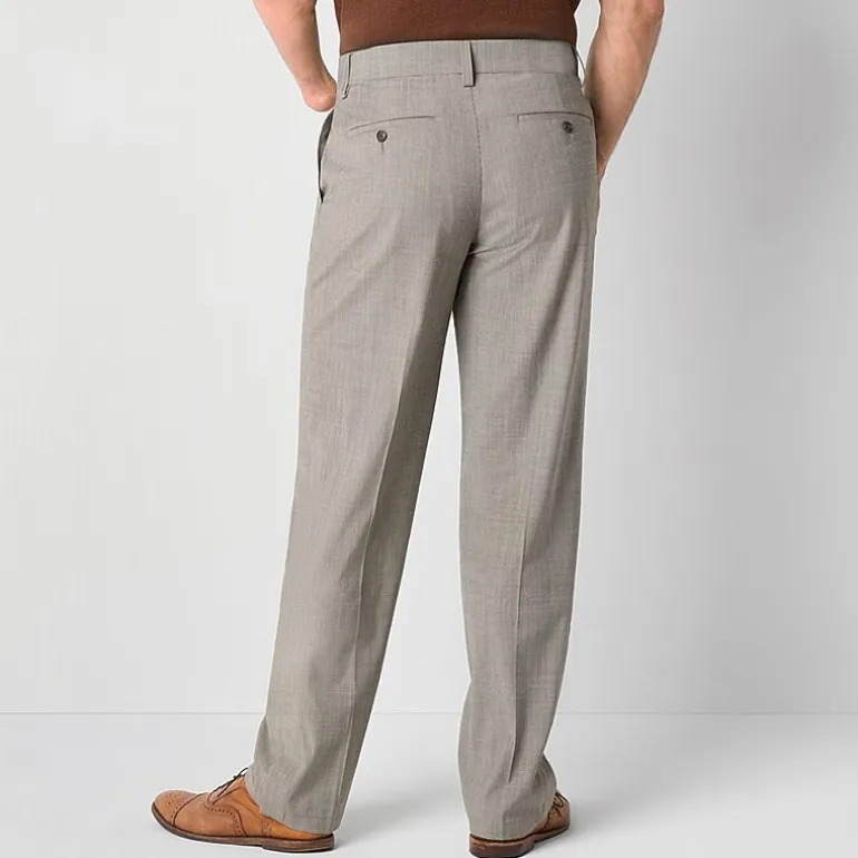 Stafford Coolmax All Season Ecomade Mobility Mens Adaptive Classic Fit Flat Front Suit Pant