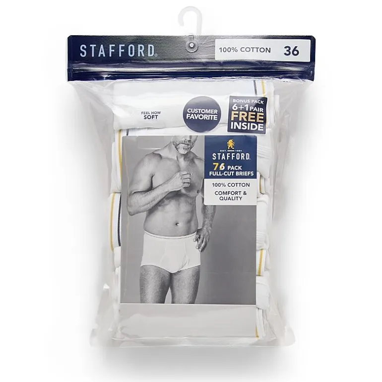 Stafford Cotton Full Cut Bonus Pack Mens 7 Pack Briefs 302865