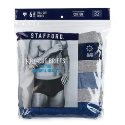 Stafford Cotton Full Cut Mens 6 Pack Briefs 302852