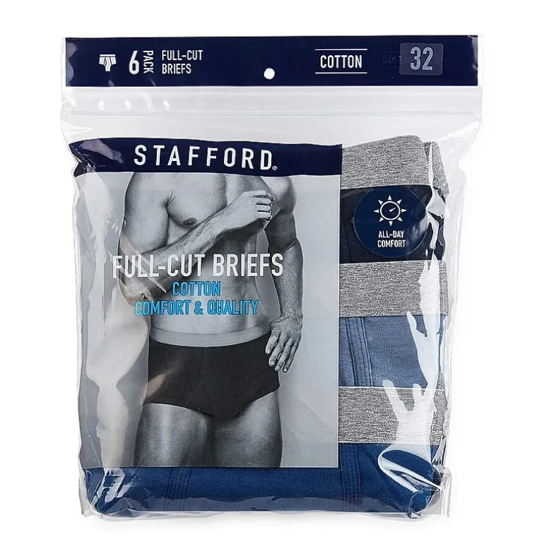 Stafford Cotton Full Cut Mens 6 Pack Briefs 302852