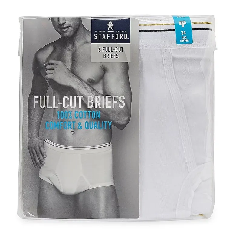 Stafford Cotton Full Cut Mens Big 6 Pack Briefs 302852