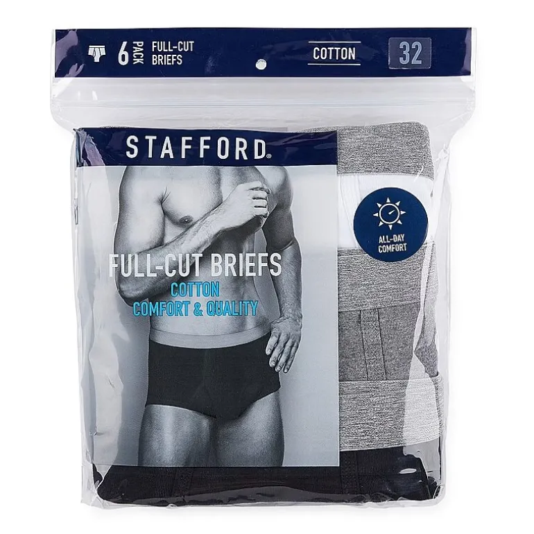 Stafford Cotton Full Cut Mens Big 6 Pack Briefs 302852