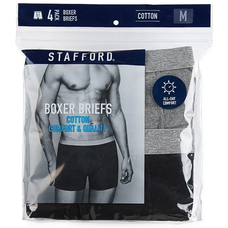 Stafford Cotton Mens Big and Tall 4 Pack Boxer Briefs 302866