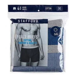 Stafford Cotton Mens Big 4 Pack Boxer Briefs 302866