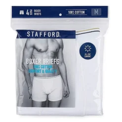 Stafford Cotton Mens Big 4 Pack Boxer Briefs 302866