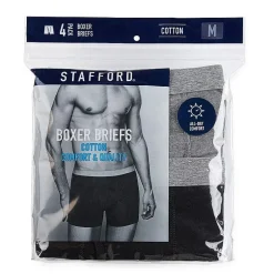 Stafford Cotton Mens 4 Pack Boxer Briefs 302866