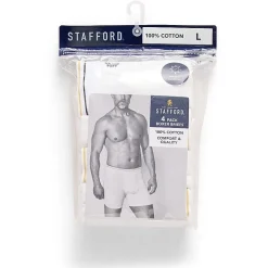 Stafford Cotton Mens 4 Pack Boxer Briefs 302866