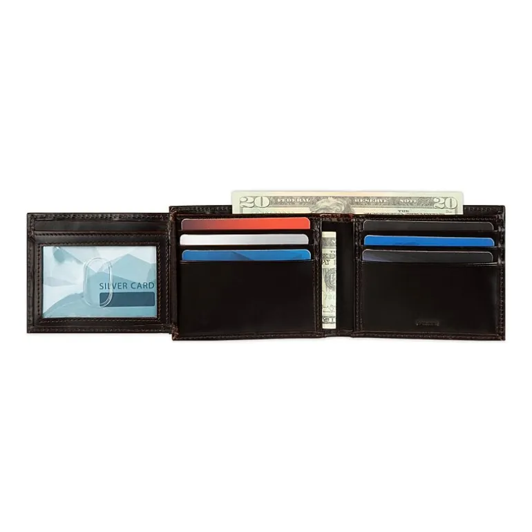 Stafford Distressed Mens Personalized Rfid Blocking Bifold Wallet