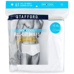 Stafford Dry + Cool Full-Cut Mens 6 Pack Briefs 302872