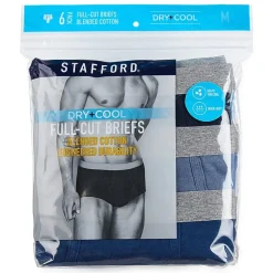 Stafford Dry + Cool Full-Cut Mens 6 Pack Briefs 302872