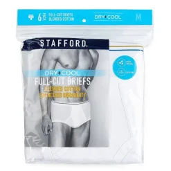 Stafford Dry + Cool Full Cut Mens 6 Pack Briefs 302872