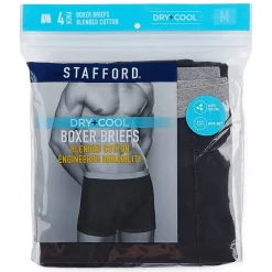 Stafford Dry + Cool Mens Big and Tall 4 Pack Boxer Briefs 302869