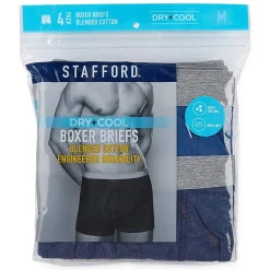 Stafford Dry + Cool Mens Big and Tall 4 Pack Boxer Briefs 302869