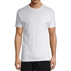 Stafford Dry + Cool Mens 4 Pack Short Sleeve Crew Neck MOISTURE_WICKING T-Shirt