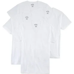 Stafford Dry + Cool Mens 4 Pack Short Sleeve V Neck Moisture Wicking T-Shirt