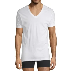 Stafford Dry + Cool Mens 4 Pack Short Sleeve V Neck Moisture Wicking T-Shirt