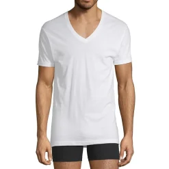 Stafford Dry + Cool Mens 4 Pack Short Sleeve V Neck MOISTURE_WICKING T-Shirt Big