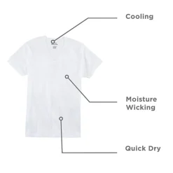 Stafford Dry + Cool Mens 4 Pack Short Sleeve V Neck MOISTURE_WICKING T-Shirt Tall