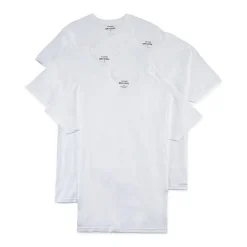 Stafford Dry + Cool Mens 4 Pack Short Sleeve Crew Neck Moisture Wicking T-Shirt Big