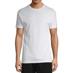 Stafford Dry + Cool Mens 4 Pack Short Sleeve Crew Neck Moisture Wicking T-Shirt Big