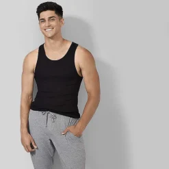 Stafford Dry + Cool Mens Round Neck Sleeveless Quick Dry 4 Pack Tank