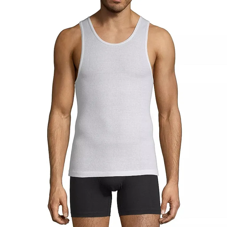 Stafford Dry + Cool Mens Round Neck Sleeveless Quick Dry 4 Pack Tank