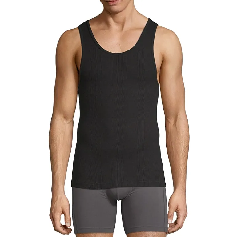 Stafford Dry + Cool Mens Round Neck Sleeveless Quick Dry 4 Pack Tank