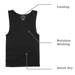 Stafford Dry + Cool Mens Round Neck Sleeveless Quick Dry 4 Pack Tank