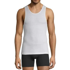 Stafford Dry + Cool Mens Round Neck Sleeveless Quick Dry 4 Pack Extra Tall Tank