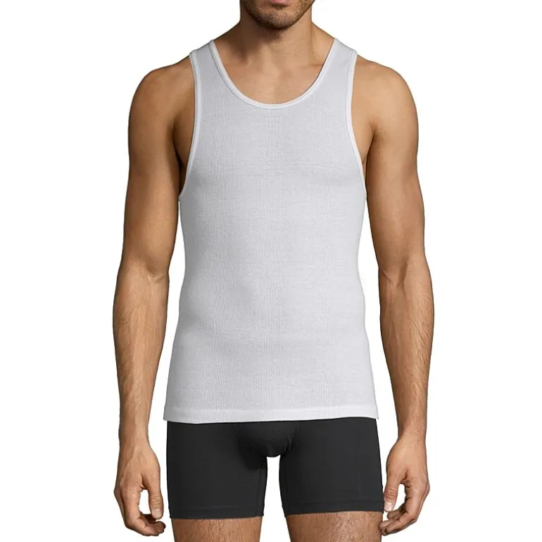 Stafford Dry + Cool Mens Round Neck Sleeveless Quick Dry 4 Pack Big Tank