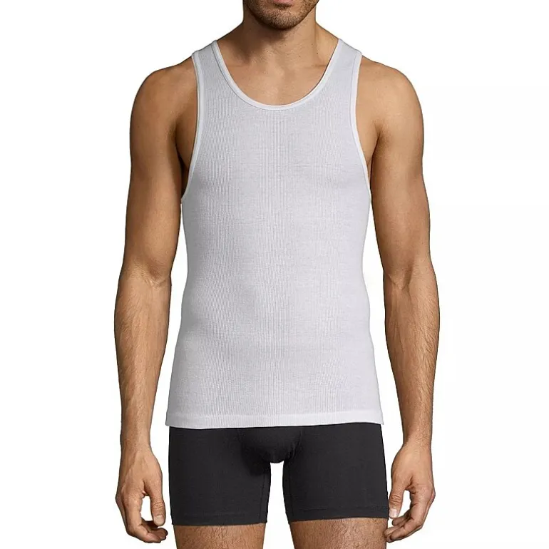 Stafford Dry + Cool Mens Round Neck Sleeveless Quick Dry 4 Pack Tank