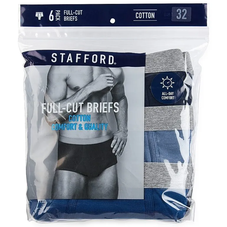 Stafford Full-Cut Mens 6 Pack Briefs 302852