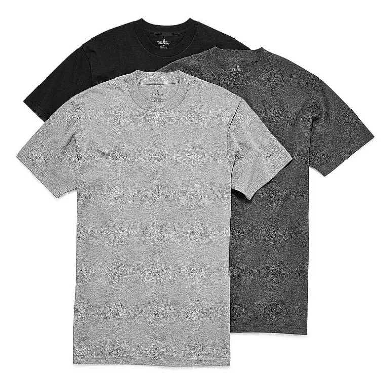Stafford Heavyweight Cotton Mens 3 Pack Short Sleeve Crew Neck T-Shirt