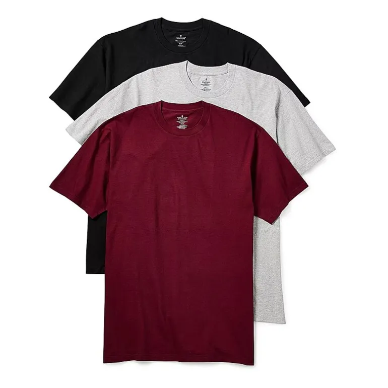 Stafford Heavyweight Cotton Mens 3 Pack Short Sleeve Crew Neck T-Shirt