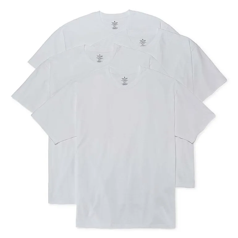 Stafford Heavyweight Mens 4 Pack Short Sleeve Crew Neck T-Shirt Tall