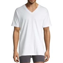 Stafford Heavyweight Mens 4 Pack Short Sleeve V Neck T-Shirt Big