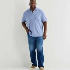 Stafford Johnny Collar Big and Tall Mens Regular Fit Short Sleeve Polo Shirt