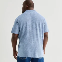 Stafford Johnny Collar Big and Tall Mens Regular Fit Short Sleeve Polo Shirt