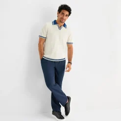Stafford Johnny Collar Mens Short Sleeve Polo Sweater