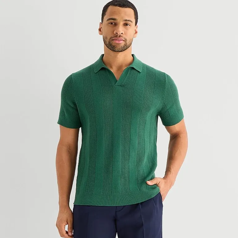 Stafford Johnny CollarN Mens Short Sleeve Polo Sweater