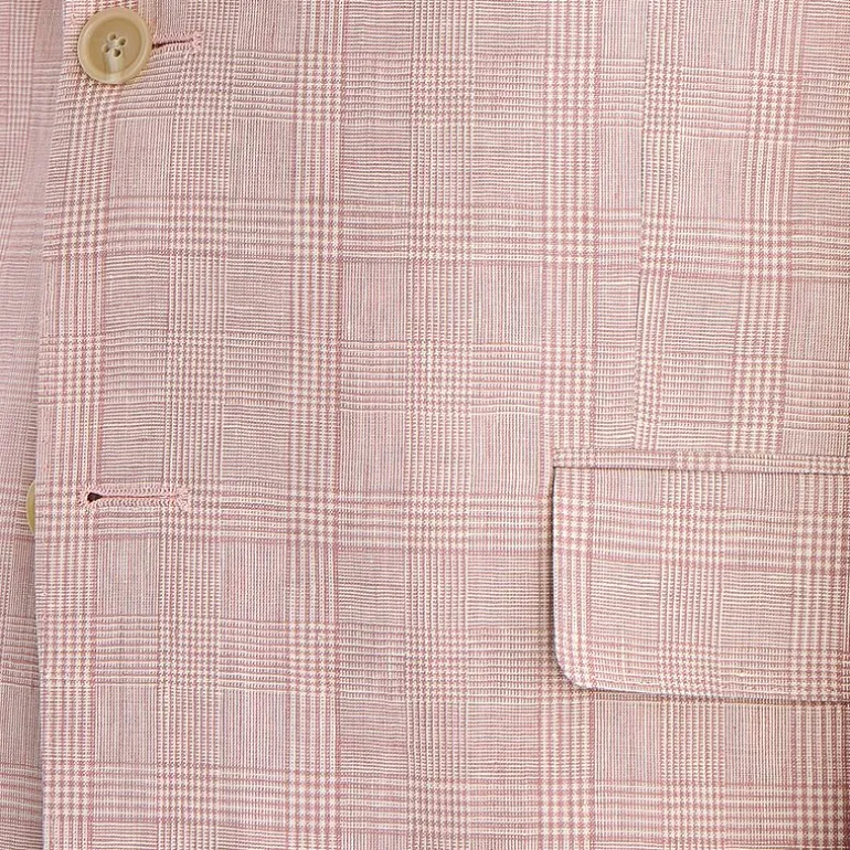 Stafford Linen Cotton Blend Mens Plaid Classic Fit Sport Coat