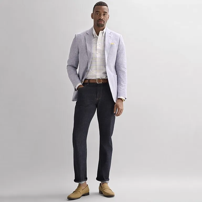 Stafford Linen Cotton Blend Mens Regular Fit Sport Coat