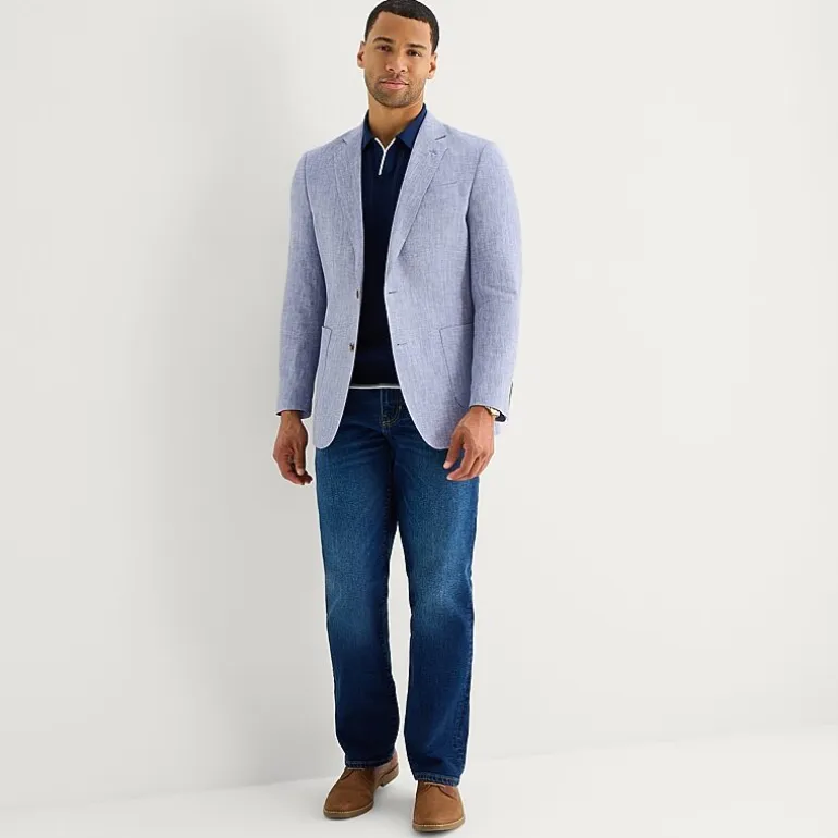 Stafford Linen Cotton Blend Mens Regular Fit Sport Coat