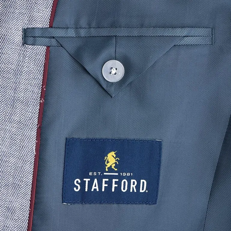 Stafford Linen Cotton Blend Mens Regular Fit Sport Coat
