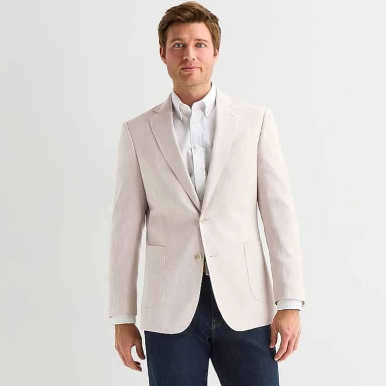 Stafford Linen Cotton Blend Mens Regular Fit Sport Coat