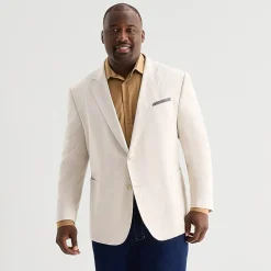 Stafford Linen Cotton Mens Big and Tall Classic Fit Linen Sport Coat