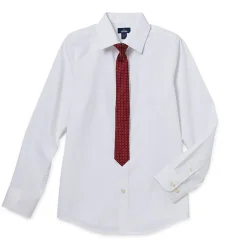 Stafford Little & Big Kid Boys Point Collar Long Sleeve Dress Shirt