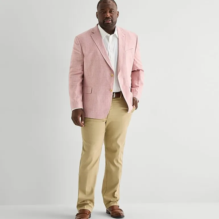 Stafford Mens Big and Tall Plaid Regular Fit Sport Coat