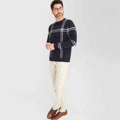 Stafford Mens Crew Neck Long Sleeve Pullover Sweater