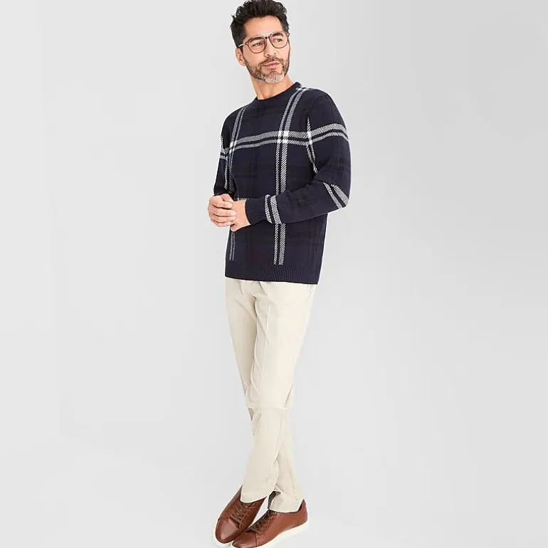 Stafford Mens Crew Neck Long Sleeve Pullover Sweater
